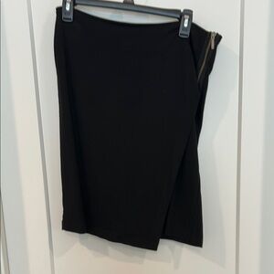 CAbi Black Pencil Skirt Asymmetrical Knee-Length